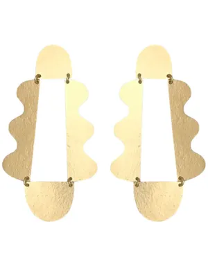 18k Gold Plated Brass Matisse Texture Earrings