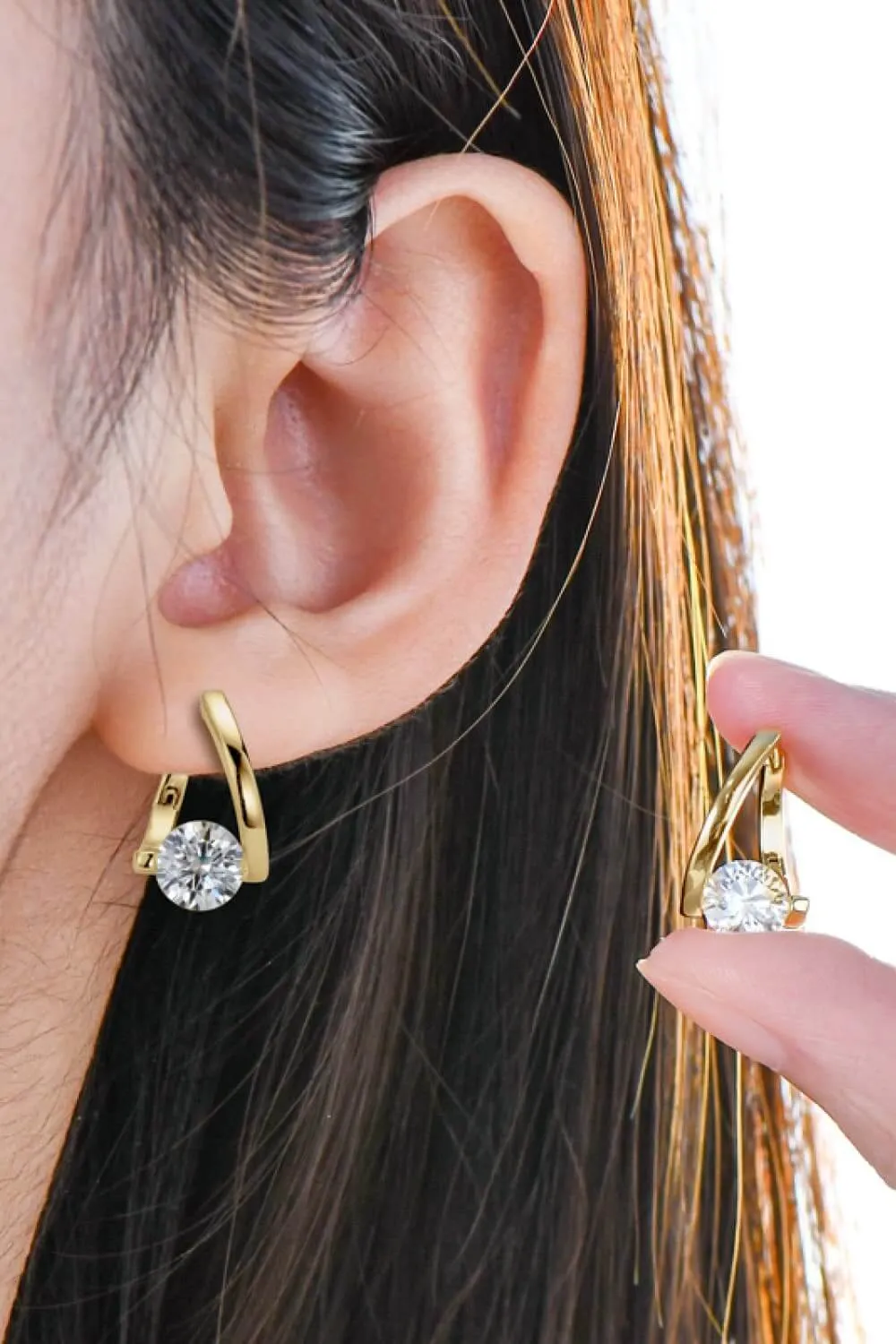 Captivating Hearts: 2 Carat Moissanite 925 Sterling Silver Heart Earrings