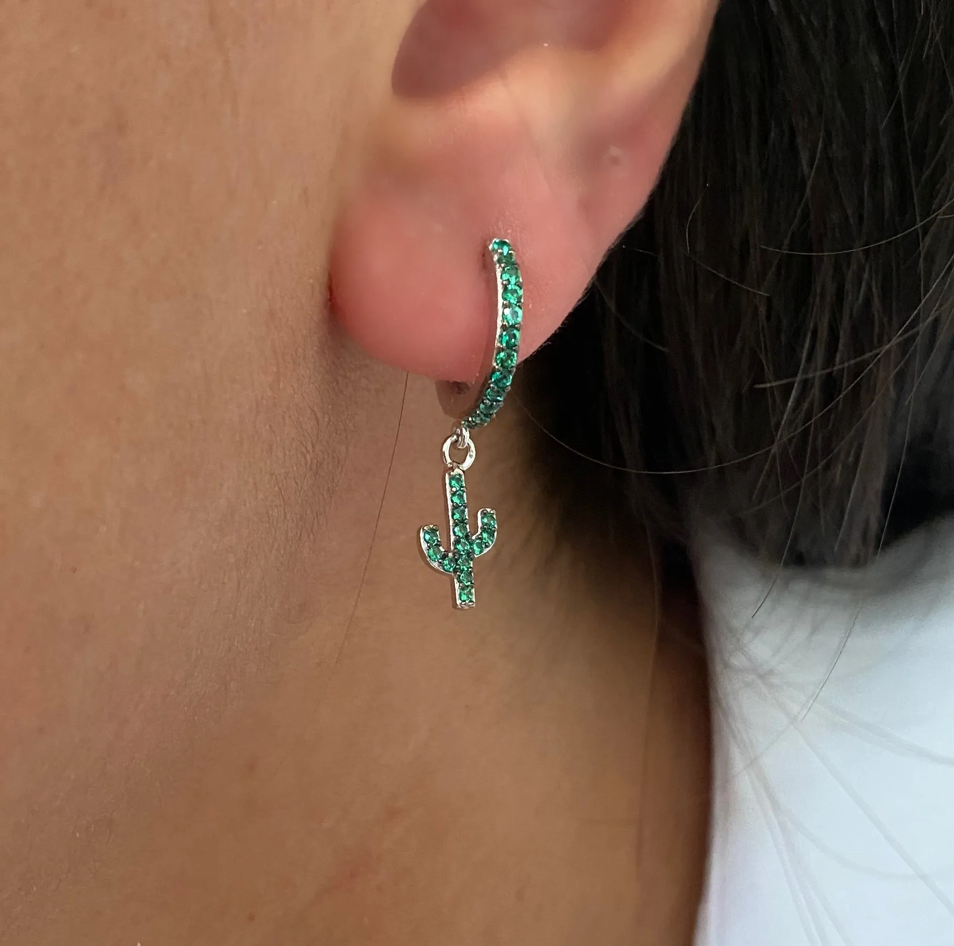 Earrings with paveset stones