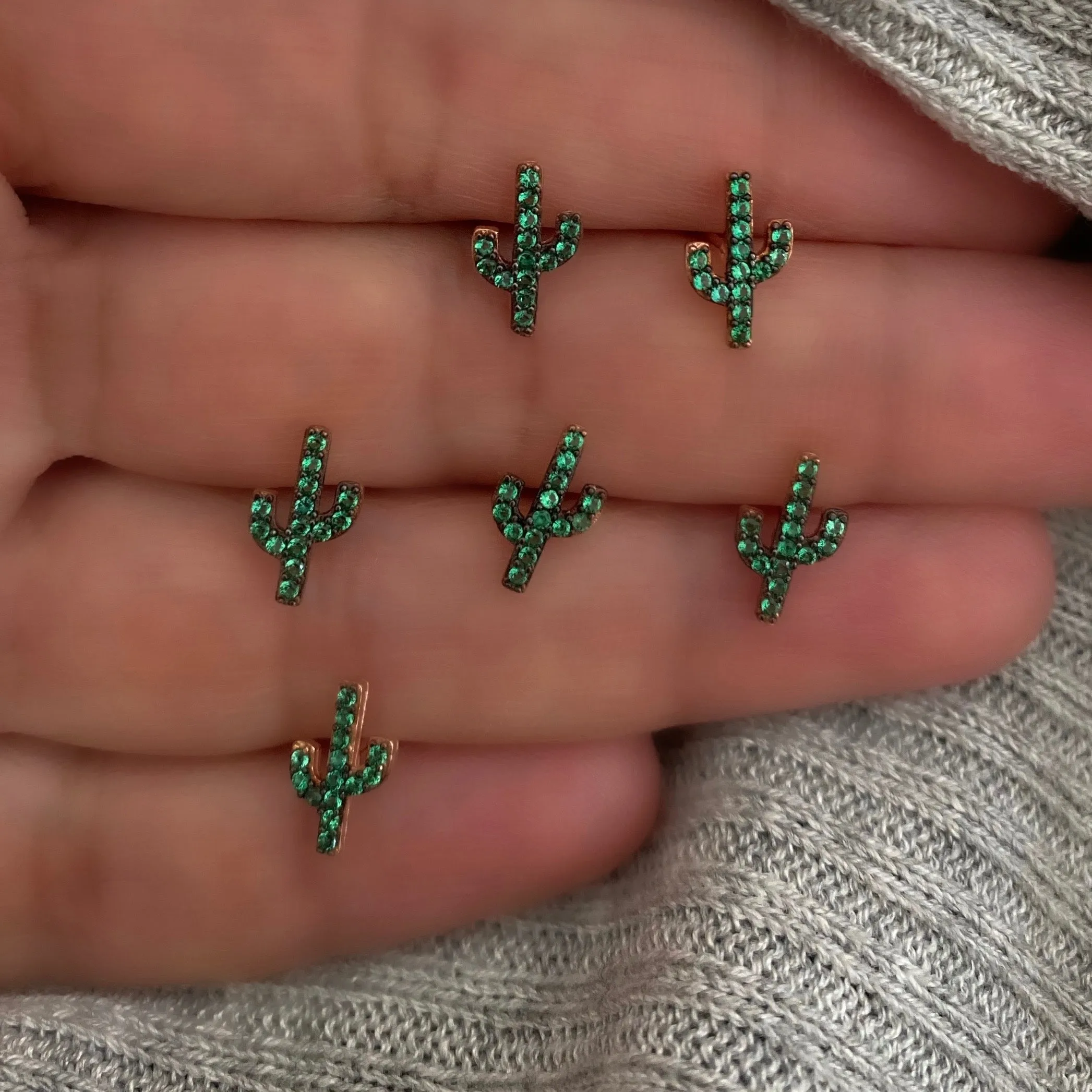 Earrings with paveset stones