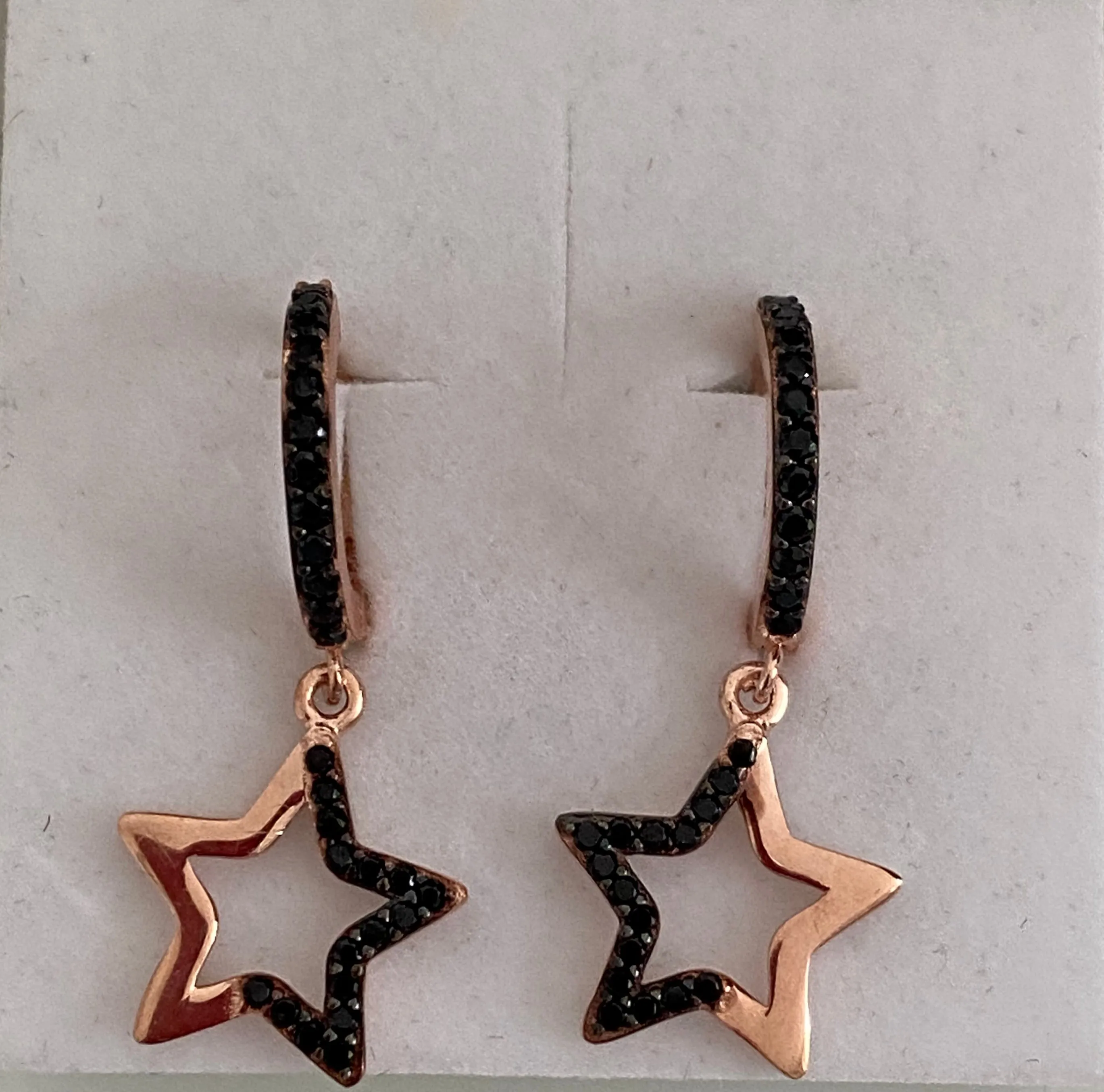 Earrings with paveset stones