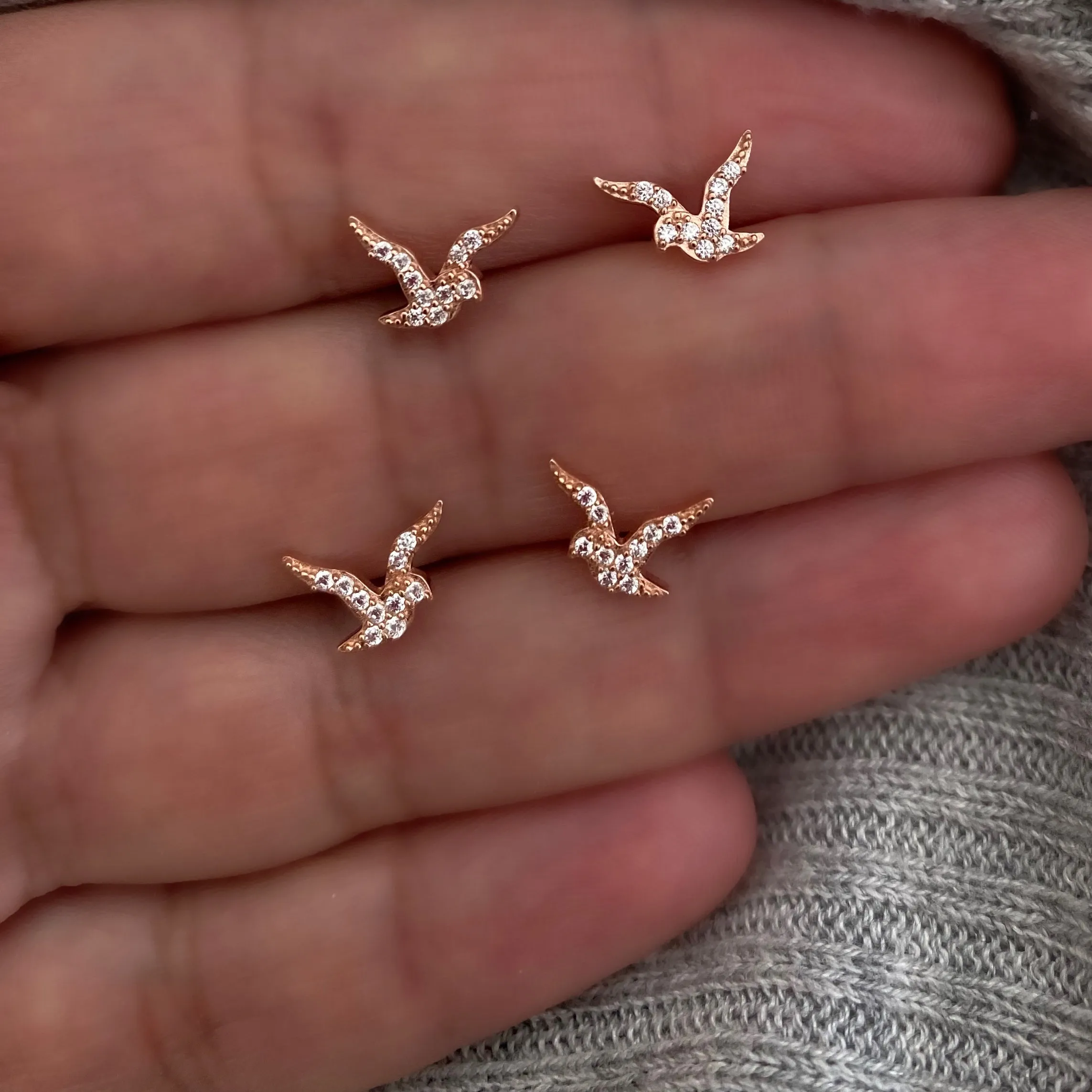 Earrings with paveset stones