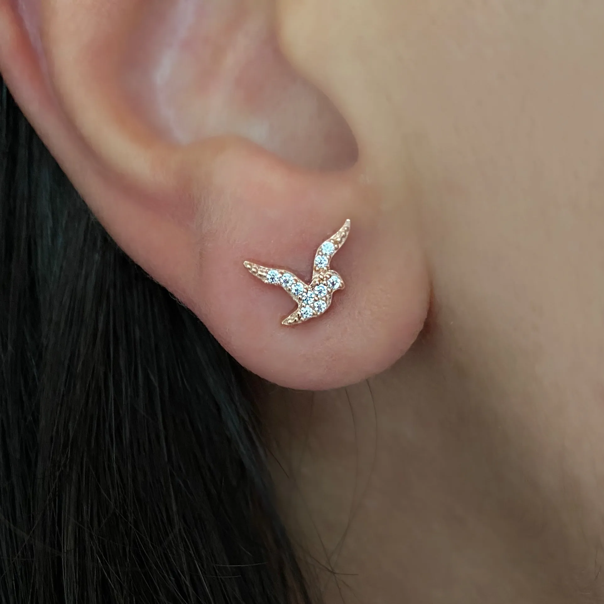 Earrings with paveset stones
