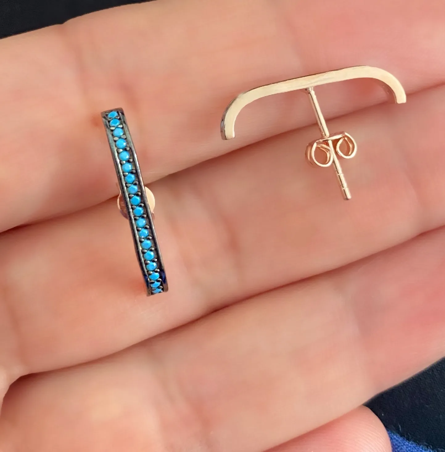 Earrings with paveset stones