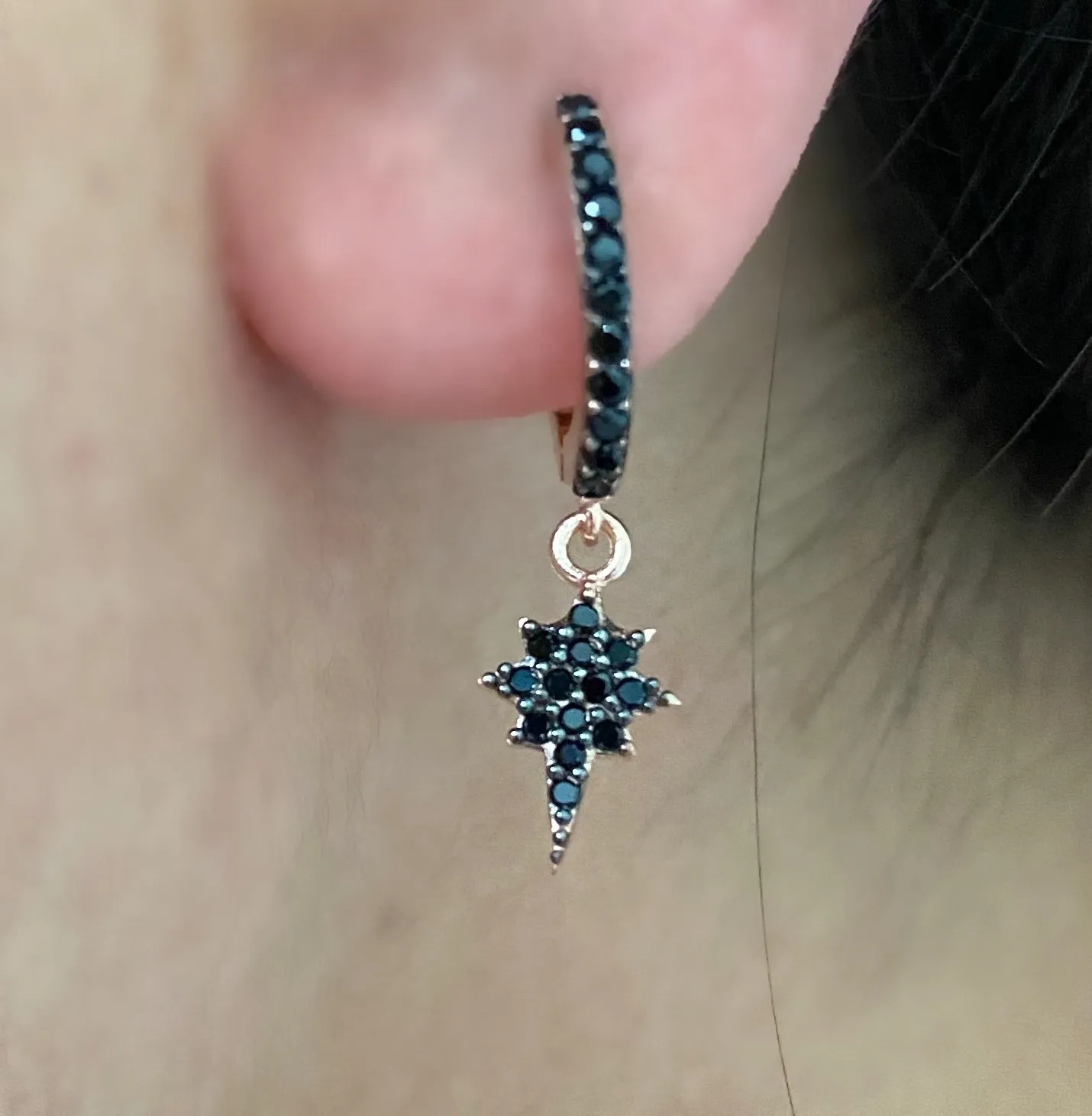 Earrings with paveset stones