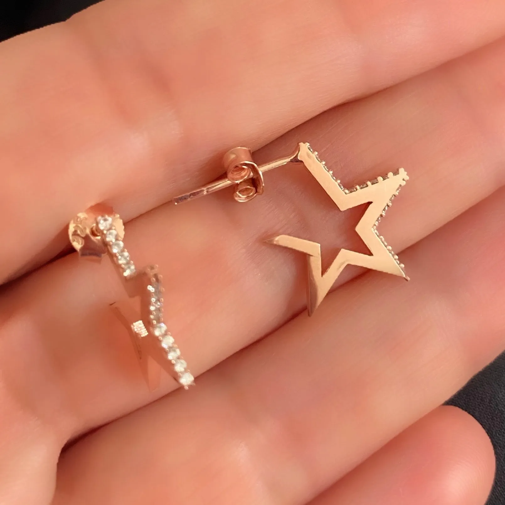 Earrings with paveset stones