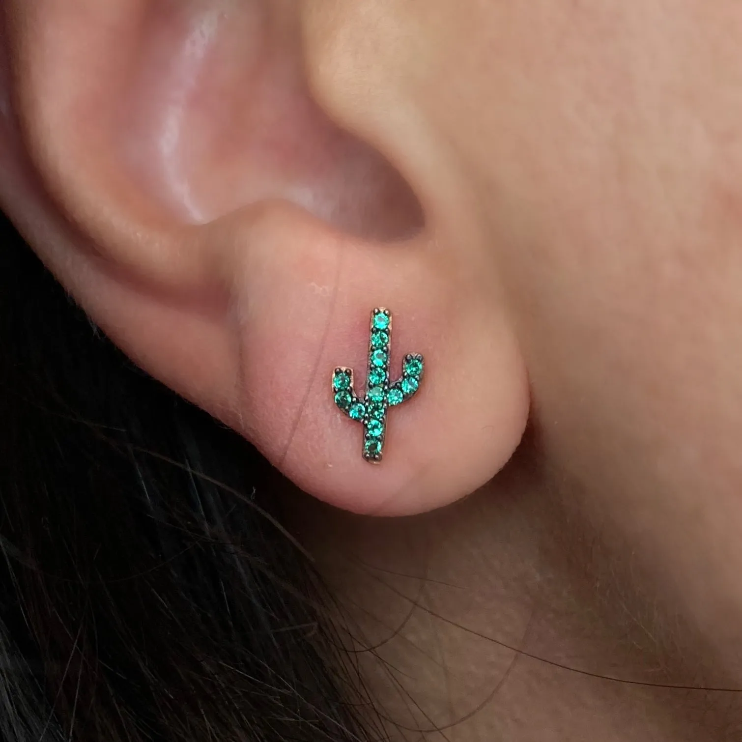 Earrings with paveset stones