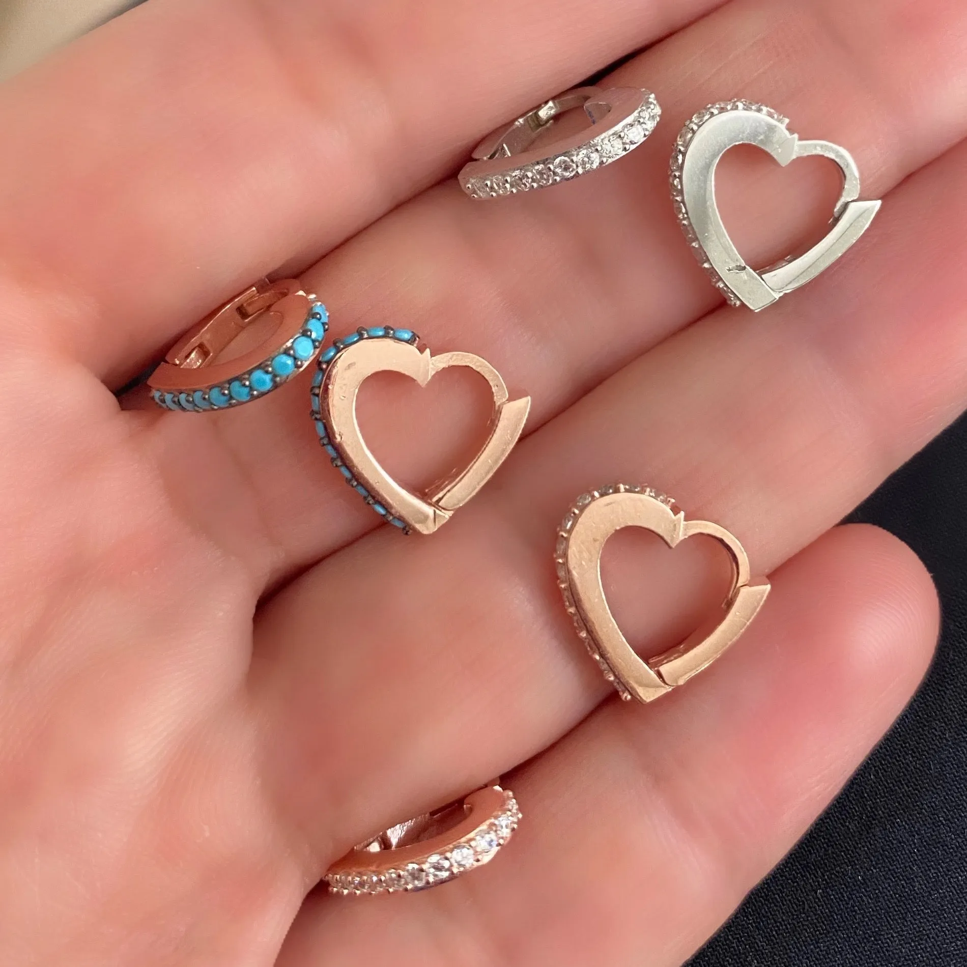 Earrings with paveset stones