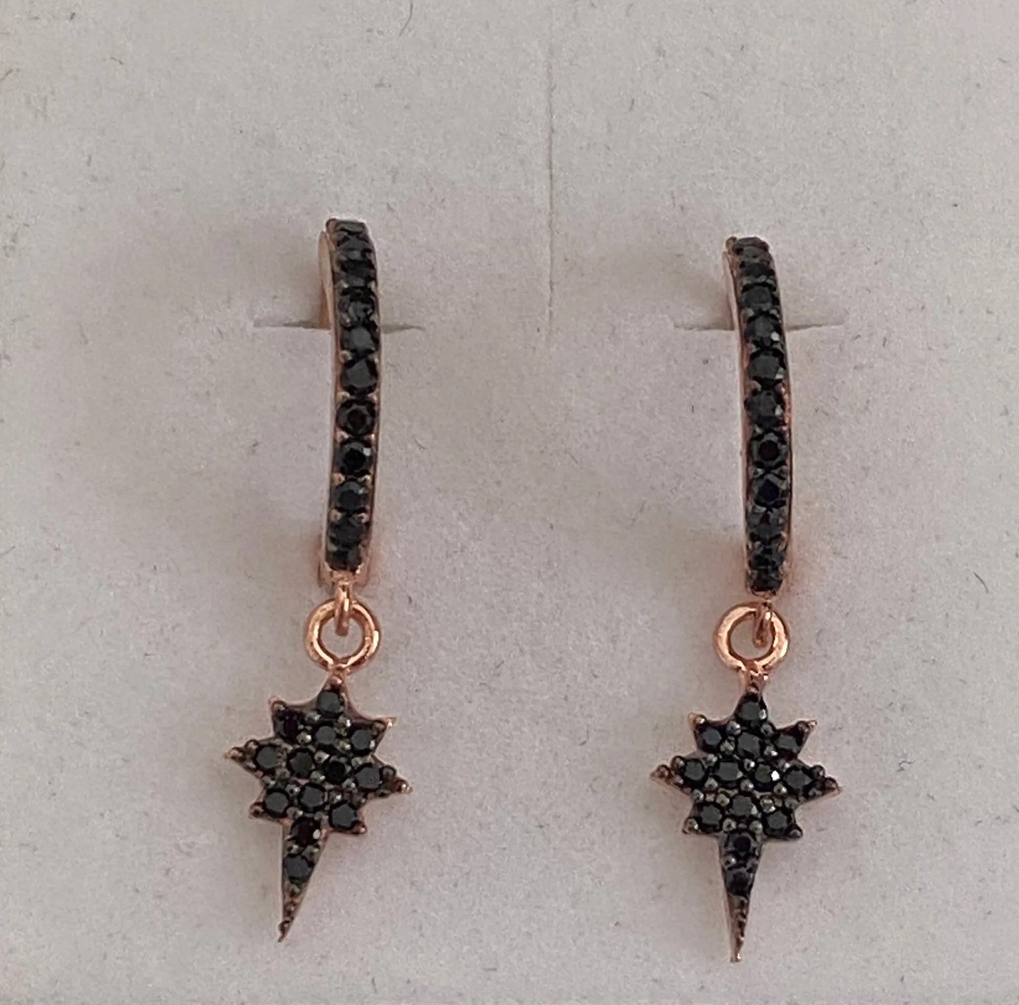 Earrings with paveset stones