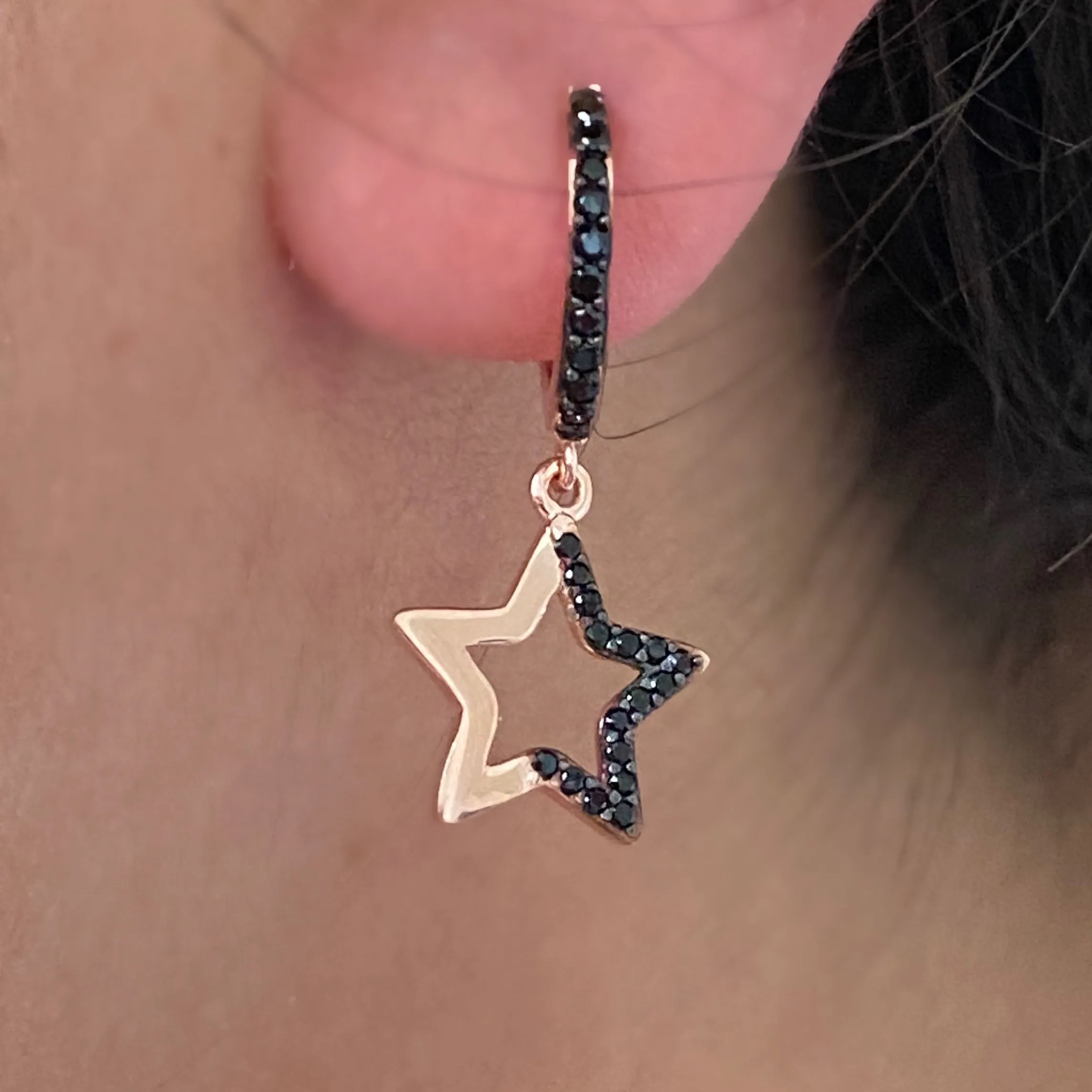 Earrings with paveset stones
