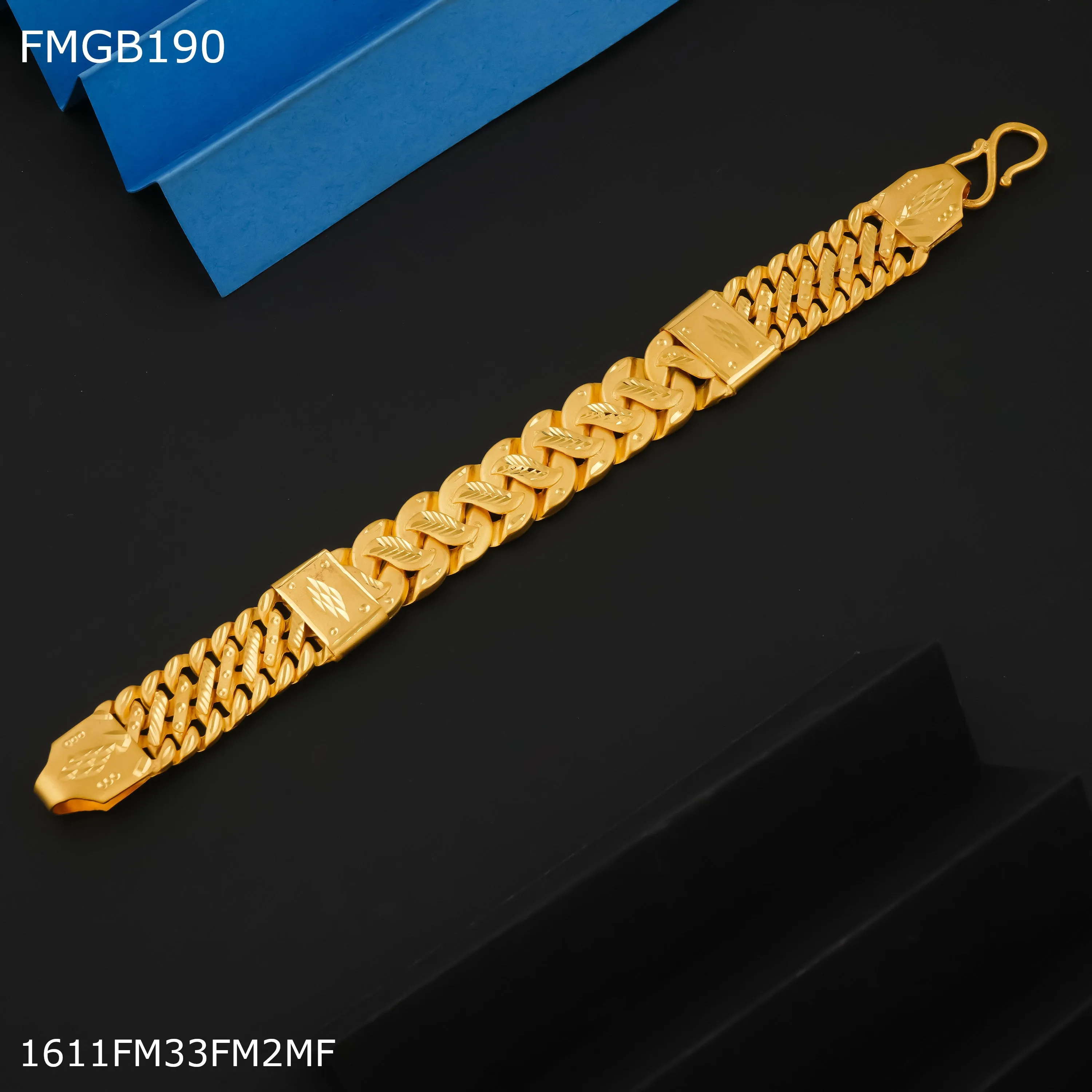 Freemen 1GM Pokal leaf gold plated bracelet for Men - FMGB190