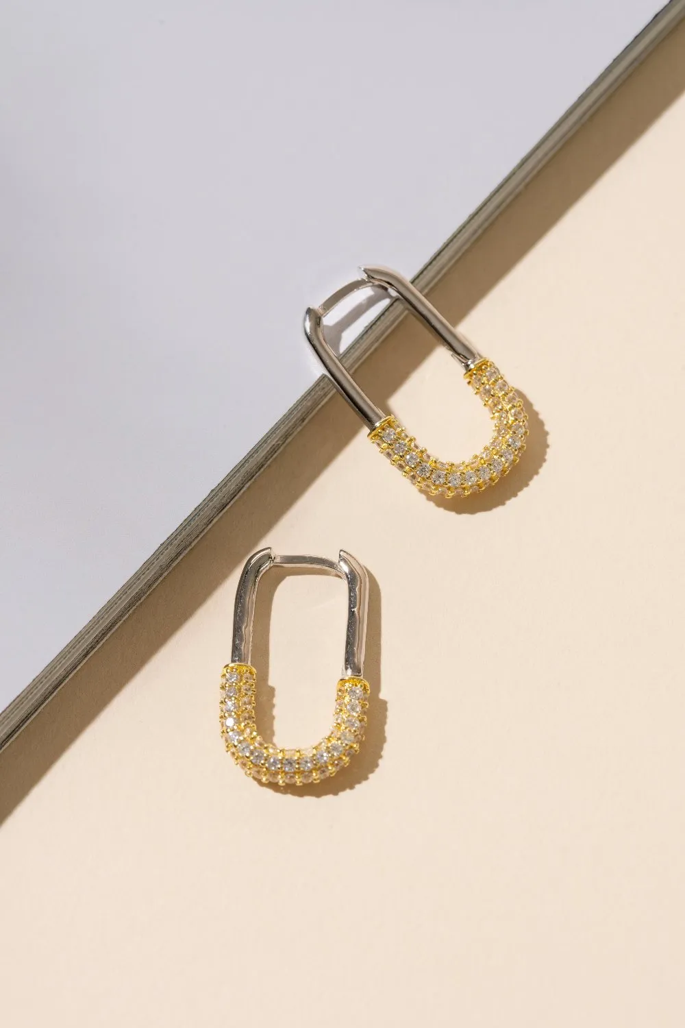 Oblong Pave Hoops