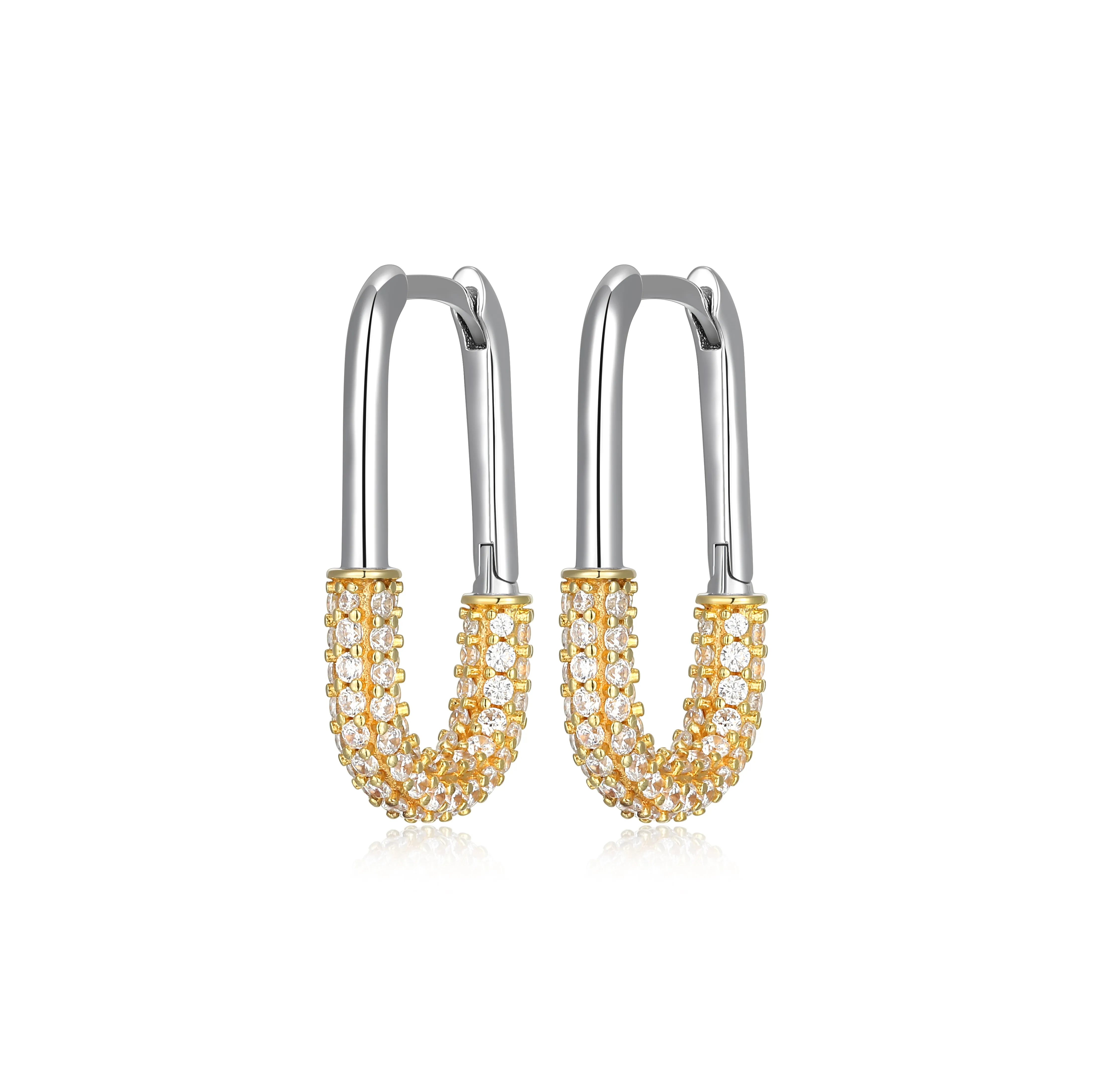 Oblong Pave Hoops