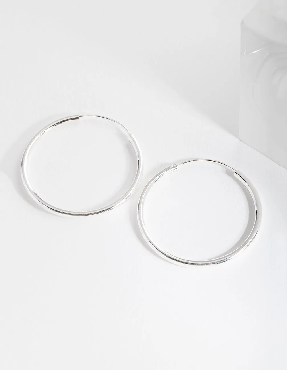 Sterling Silver 40mm Thick Hoop Earrings